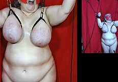 Big boobs Grandma slave gets punished by her fat lover